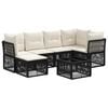 vidaXL Gartensofa-set 7 pcs Schwarz Poly-Rattan