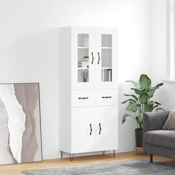 vidaXL Highboard Wei&szlig; 69,5x34x180 cm Holzwerkstoff