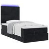 vidaXL Ottoman-Bett mit Matratzen & LEDs Schwarz 90x190 cm Samt