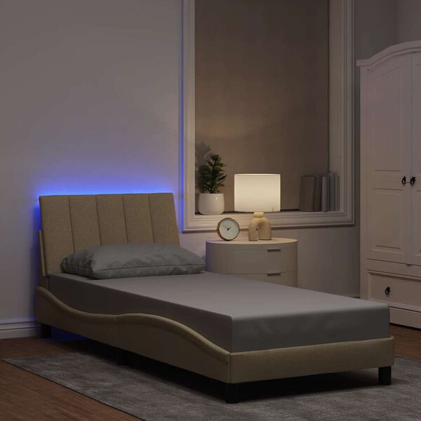 vidaXL Bettgestell ohne Matratze "Hanko" Creme 80x200 cm Stoff