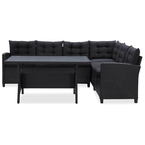 vidaXL Gartenm&ouml;bel-Sets Schwarz Poly-Rattan