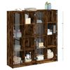 vidaXL B&uuml;cherschrank mit T&uuml;ren R&auml;uchereiche 136x37x142cm Holzwerkstoff