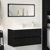 vidaXL Sp&uuml;lbeckenschrank Schwarz Eiche 90x38,5x45 cm Holzwerkstoff