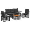 vidaXL Outdoor-Sofagarnitur 6 stk. Schwarz und Dunkelgrau Polyester