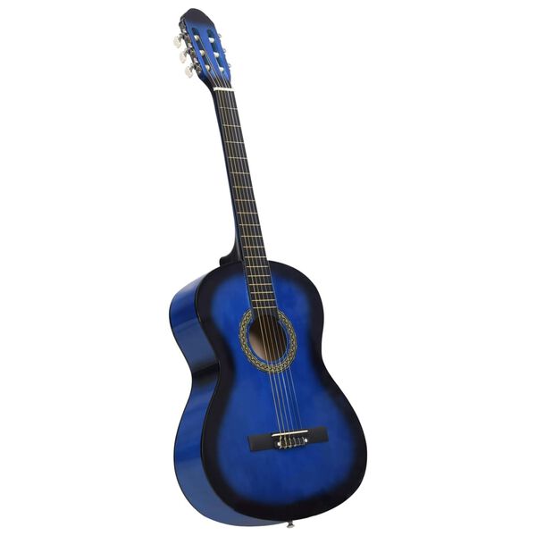 vidaXL Klassikgitarre f&uuml;r Anf&auml;nger mit Tasche Blau 4/4 39"