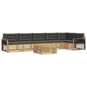 vidaXL Outdoor-Sofagarnitur 7 Stk. Wei&szlig; und Anthrazit