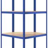 vidaXL Regale mit 4 B&ouml;den 2 Stk. Blau Stahl & Holzwerkstoff
