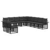 vidaXL Outdoor-Sofagarnitur 11 pcs Schwarz und Dunkelgrau Polyester