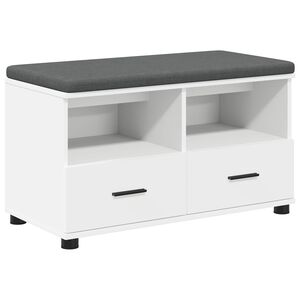 vidaXL Flurbank Wei&szlig; 80 x 38 x 46 cm Spanplatte und Polsterstoff