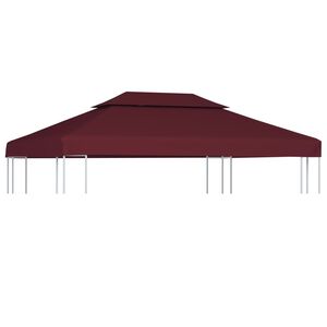 vidaXL Pavillon-Dach mit L&uuml;ftungsdach 310 g/m&sup2; 4x3 m Bordeauxrot