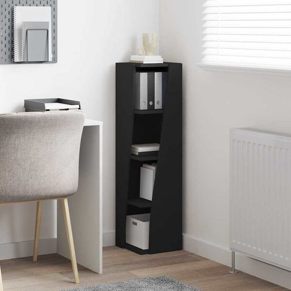 vidaXL Eckschrank Schwarz 27,5x27x102cm Holzwerkstoff