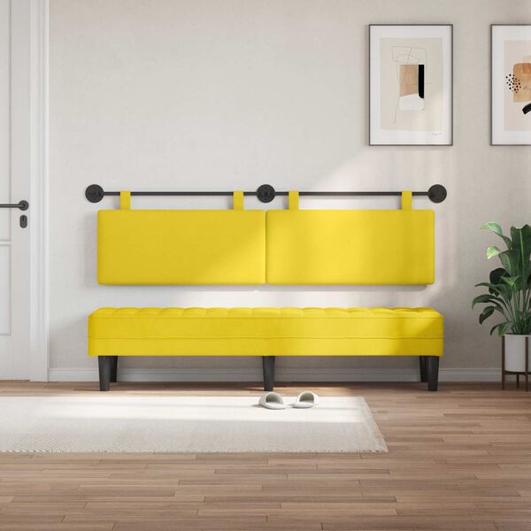 vidaXL H&auml;ngevorderseite Uni Helles Gelb 190 x 55 x 5 cm Cordstoff