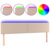 vidaXL LED Kopfteil Cappuccino-Braun 200x5x78/88 cm Kunstleder