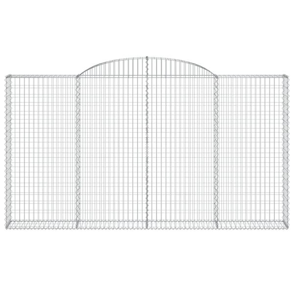 vidaXL Gabionen mit Hochbogen 3 Stk. 300x30x160/180cm Verzinktes Eisen