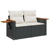 vidaXL Garten-Sofa-Set mit Kissen 12 pcs Schwarz und Creme