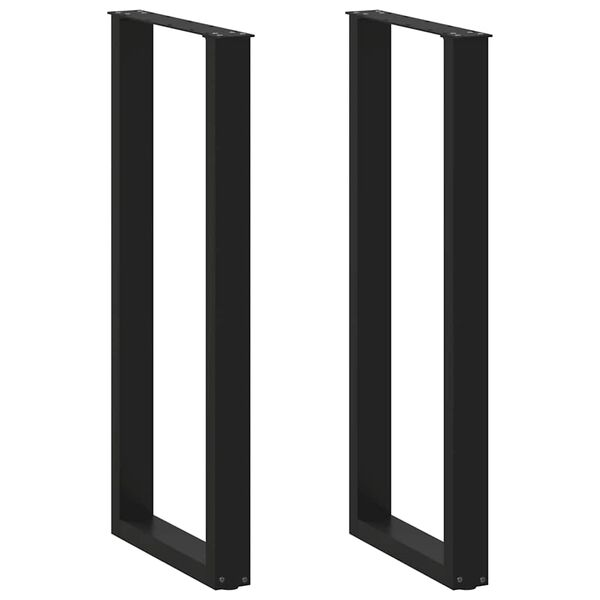 vidaXL Bartischbeine U-Form 2 Stk. Schwarz 40x(110-111) cm Stahl
