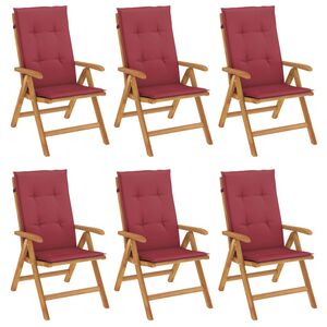 vidaXL Gartenst&uuml;hle mit Kissen 6 Stk. Massivholz Teak
