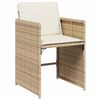 vidaXL Garten Essgruppe mit Kissen 5 pcs Beige Poly-Rattan