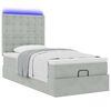 vidaXL Ottoman-Bett mit Matratzen & LEDs Hellgrau 100x200 cm Samt