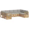vidaXL Outdoor-Sofagarnitur 9 Stk. Wei&szlig; und Hellgrau Polyester