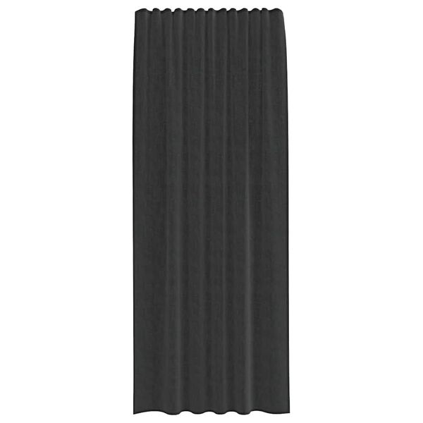 vidaXL Voile Vorh&auml;nge mit Stangentaschen 2 Stk. Schwarz