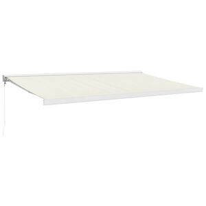 vidaXL Markise Einziehbar Creme 5x3 m Stoff und Aluminium