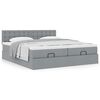 vidaXL Ottoman-Bett mit Matratzen Hellgrau 180x200 cm Stoff