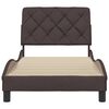 vidaXL Bettgestell ohne Matratze Dunkelbraun 90x190 cm Stoff