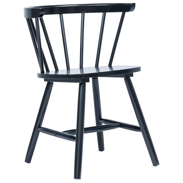 vidaXL Esszimmerst&uuml;hle 4 Stk. Schwarz Massivholz Gummibaum