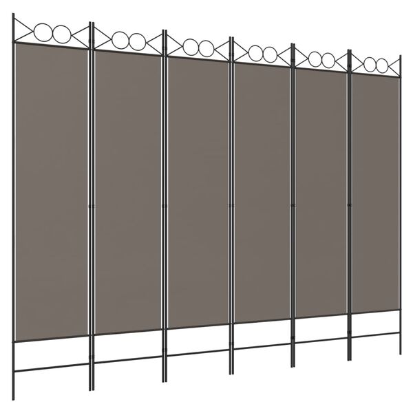 vidaXL 6-tlg. Paravent Anthrazit 240x200 cm Stoff
