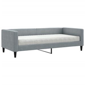 vidaXL Tagesbett mit Matratze Hellgrau 90x190 cm Stoff