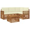 vidaXL M&ouml;belsets mit Kissen 5 pcs Natur und Creme Holzwerkstoff