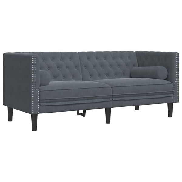 vidaXL Sofa Dunkelgrau 174 x 74,5 x 70,5 cm Samt