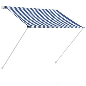 vidaXL Einziehbare Markise 150&times;150 cm Blau und Wei&szlig;
