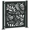 vidaXL Gartentor Schwarz 100x100 cm Stahl Wellen-Design