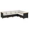 vidaXL 6-tlg. Garten-Sofagarnitur mit Kissen Schwarz Poly Rattan