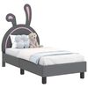 vidaXL Kinderbettgestell mit Kopfteil Hellgrau 70 x 140 cm PU