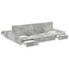 vidaXL Aufbewahrungsbettgestell Beton Grau 150 x 200 cm Holzwerkstoff