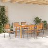vidaXL Garten Essgruppe 7 pcs Grau Massivholz Akazie