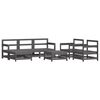 vidaXL 7-tlg. Garten-Lounge-Set mit Kissen Grau Massivholz