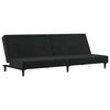 vidaXL Schlafsofa 2-Sitzer mit Fu&szlig;hocker Schwarz Samt