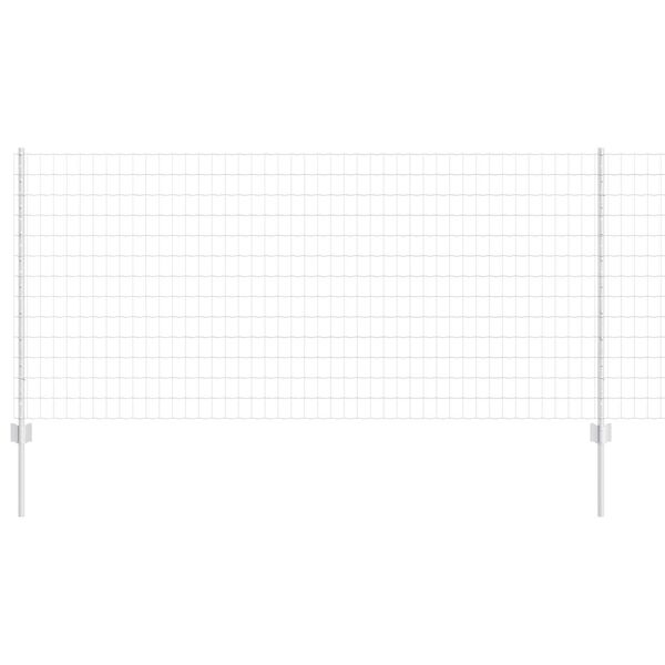 vidaXL Zaun mit Pfosten Silber 1 x 10 m Stahl