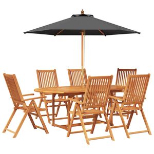 vidaXL Essgruppe f&uuml;r drau&szlig;en mit Sonnenschirm 8 stk. 6-Sitzer