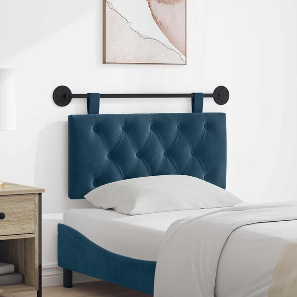 vidaXL H&auml;ngevorderseite Wandmontiert Blau 90 x 55 x 7 cm Samt