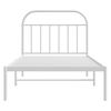 vidaXL Bettgestell mit Kopfteil Metall Wei&szlig; 100x190 cm