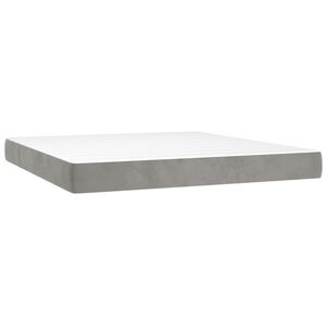 vidaXL Taschenfederkernmatratze Mittel Hellgrau 193x203x20 cm Samt