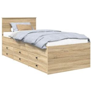 vidaXL Tagesbett Sonoma Eiche und Schwarz 100 x 200 cm Holzwerkstoff
