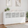 vidaXL Sideboard mit LED-Leuchten Wei&szlig; 202x37x100 cm