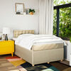 vidaXL Boxspringbett mit Matratze Creme 120x190 cm Stoff