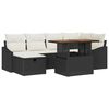 vidaXL Gartensofa-set mit Kissen 7 pcs Schwarz Poly-Rattan